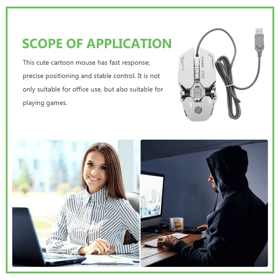 FELTECHELECTR Gaming Mice Programmable Lighting Mouse Silver Ergonomic 1Pc