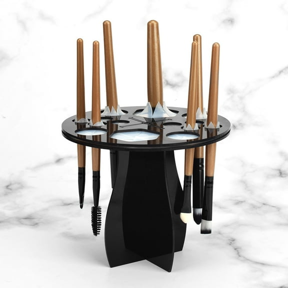 FELTECHELECTR 1Pcs Acrylic Makeup Brush Drying Stand for Storage and Displaying 5.1 x 5.1 x 0.4in