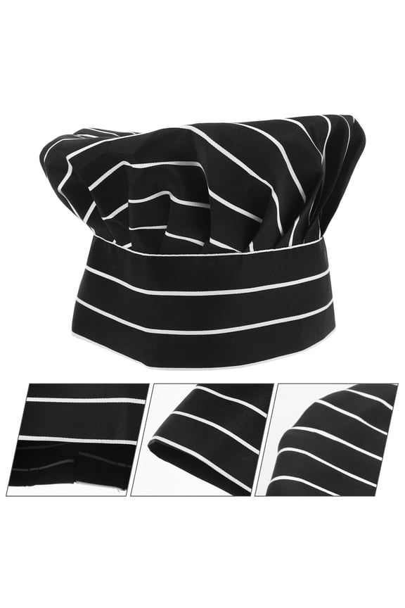Catering Cooking Hat Black 1Pack 13.4X7.9X7.9in
