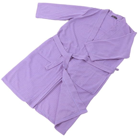 FELTECHELECTR 1Pcs Bathrobe for Women Towel Waffle Fabric Polyester Long Sleeveless Robe Simple Design Home Use