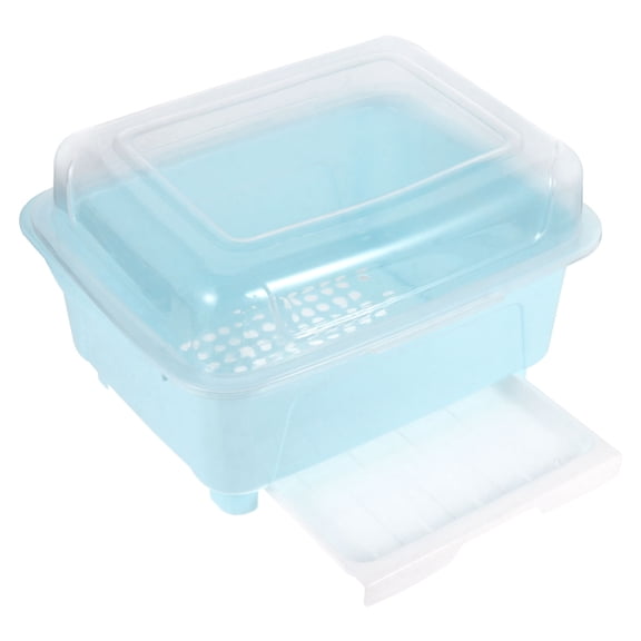 FELTECHELECTR 1Pcs Blue Plastic Chopsticks Box Storage for Organizing and Draining in Home Kitchen Use for Households