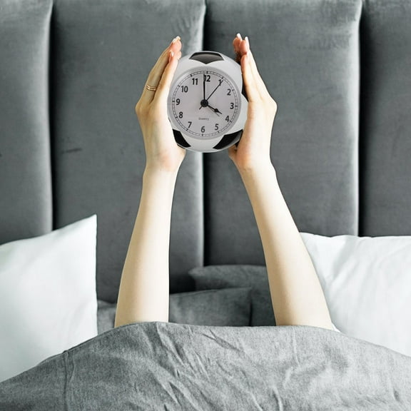 FELTECHELECTR 1Pcs Desk Ring Bell Clock Creative Alarm Clock for Students and Family in White