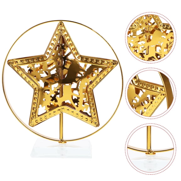 FELTECHELECTR 1Pcs Festive Table Decorations Golden Star Ornaments for Business Places and Families 13.00X12.00X6.00in