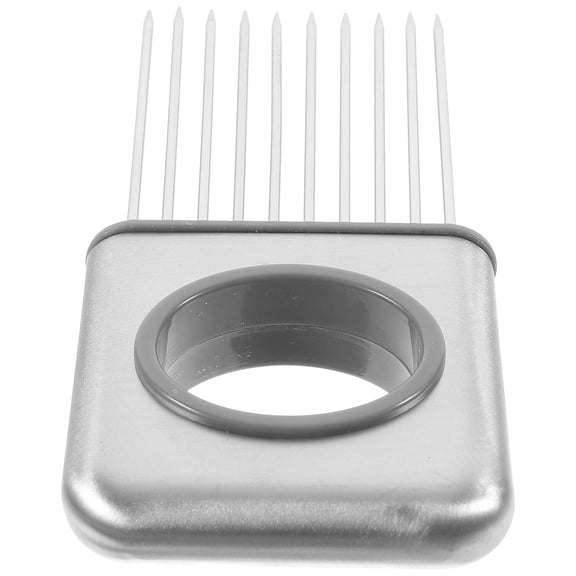 FELTECHELECTR Stainless Steel Onion Holder Fork Shape Vegetable Slicer Tool for Kitchen Use, Easy Food Preparation