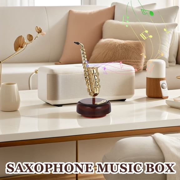 FELTECHELECTR Decorative Plastic Music Box with Elegant Golden Finish for Home Decor and Office Display