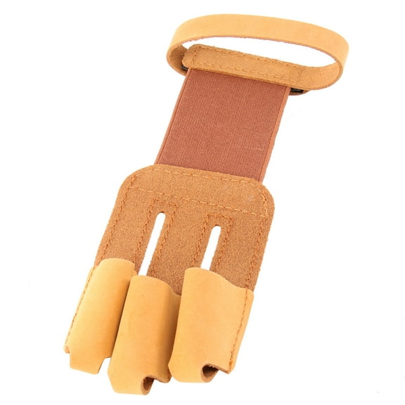 FELTECHELECTR 1Pcs Hunting Field Dressing Glove 3 Fingers Brown Cow Leather for Outdoor Archery and Hunting