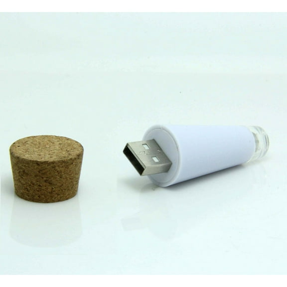 FELTECHELECTR 1Pcs LED Bottle Light White Round Top Cork Rechargeable Brightness 12 Lumens for Empty Wine Bottles