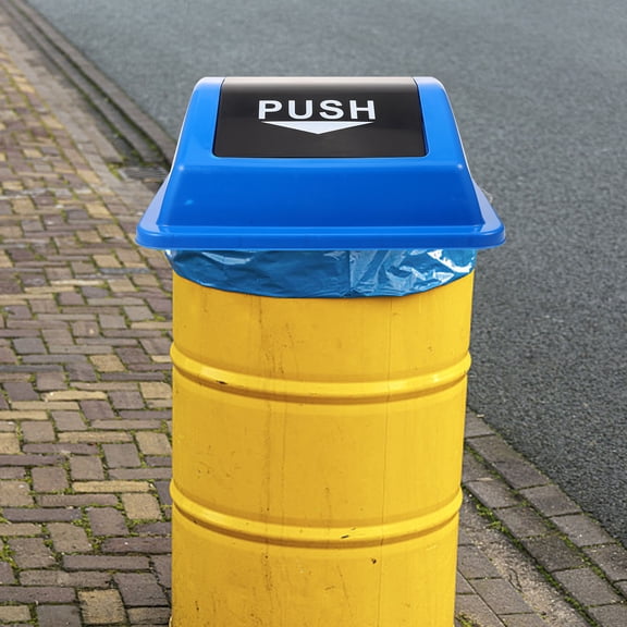 FELTECHELECTR 1Pcs Lid for Trash Bucket Blue Plastic Reusable for Garbage Containers in Buildings