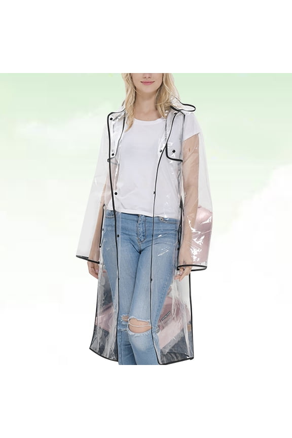 1Pcs Lightweight EVA Raincoat for Women Windproof Quick-Dry Transparent