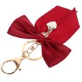 thumbnail image 1 of FELTECHELECTR 1Pcs Red Bowknot Keychain Bag Pendant with Zinc Alloy Ribbon, 1 of 8