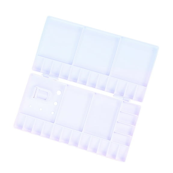 FELTECHELECTR 1Pcs White Rectangular Folding Painting Pallet for Painters and Students Watercolour Mixing Palette Travel