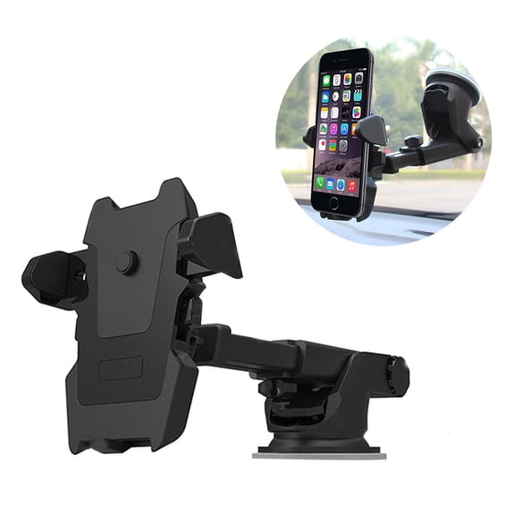 FELTECHELECTR 1Set 360 Degrees Joint Ball Vehicle Phone Holder for Cars Windscreen with Suction Cup Grip Black