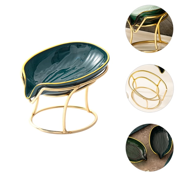 FELTECHELECTR 1Set 5.1x3.5in Rectangular PET Soap Storage Rack Counter Soap Holder for Homeowners