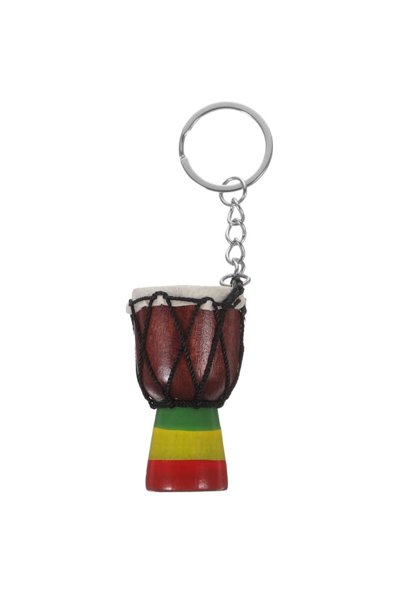 African Keychain Drum Shaped 1Set 4.3x1.2x1.2in