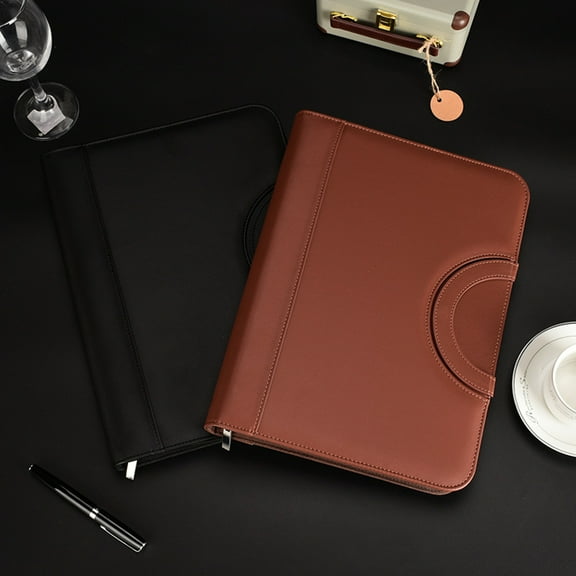 FELTECHELECTR 1Set Business Binder Organizer For Men With Zipper And 3Ring Binder 13.4X9.8X1.6in