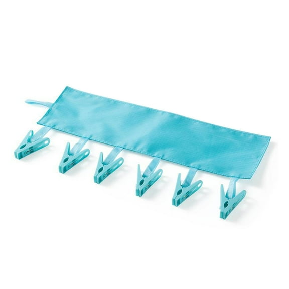 FELTECHELECTR Clothes Clips for Drying Cloth Hanger Rack Blue Adjustable Travel 1Pcs
