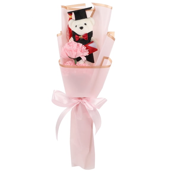 FELTECHELECTR 1Set Congrats Grad Stuffed Toy Bear Bouquet For Friends Classmates Graduation Season Birthdays 11.8x5.5x3.1in