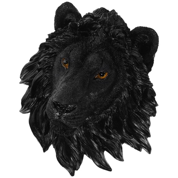 FELTECHELECTR 1Set Elegant Animal Head Wall Sculptures Lion Head Shape Resin Material Office Decoration