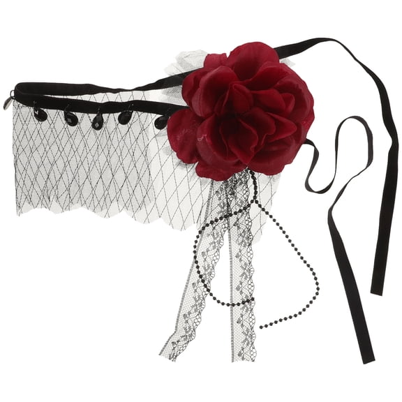 FELTECHELECTR 1Set Flower Fascinator Hat Gauze Gothic Rose Design for Women  Costume 12.97X9.43X1.57in