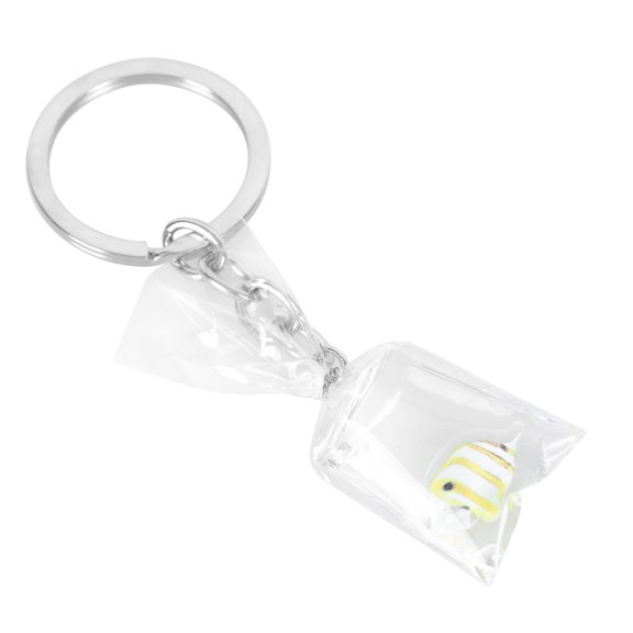 FELTECHELECTR 1Set Funny Keychain Resin Water Bag Shape Key Organizer Youth