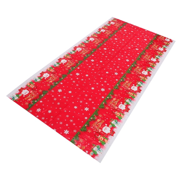 FELTECHELECTR 1Set Large Pattern Tablecloth Waterproof PE 108X54In For Christmas Party Holiday Fabric Tablecloth