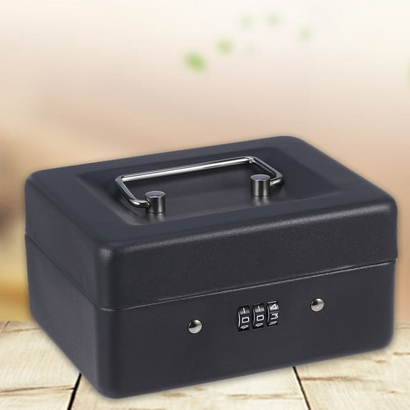 FELTECHELECTR 1Set Metal Rectangular Cashier Box With Combination Lock for Convenience Stores 11.8x4.7x3.1in