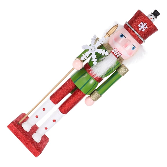 FELTECHELECTR 1Set Nutcracker Decorations Wood Nutcracker Figure for Home and Christmas Party 38.5x9x8in