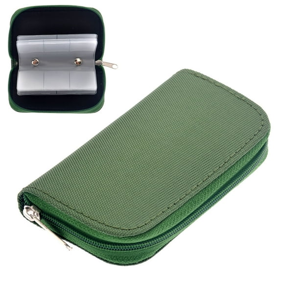 FELTECHELECTR 1Set Nylon Memory Card Case for Outdoor Activities with 22 Slots Zippered Closure