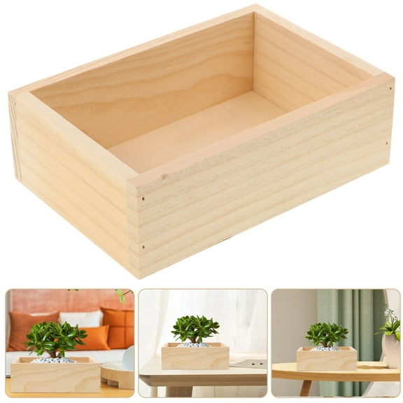 FELTECHELECTR 1Set Rectangular Storage Container for Cactus and Bonsai Home Decoration 7.4X4.9X2.4In
