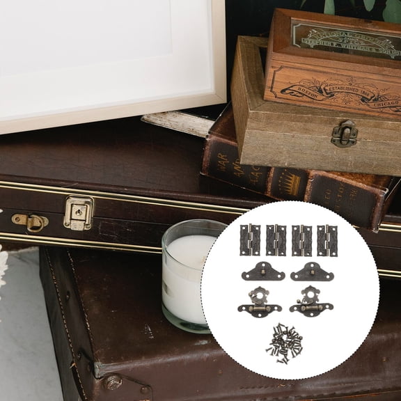 FELTECHELECTR 1 Set Vintage Retro Style Jewelry Box Chest Hinge, Metal Hinge 3.6x2.3x0.2 cm for Craft and Repair