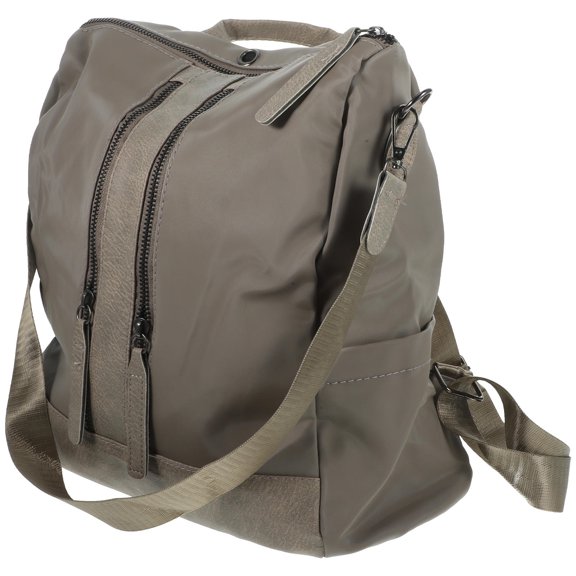 FELTECHELECTR 1Set Small Nylon Women Schoolbag with Multi-Function Design for Casual Daily Use and Office Work in Grey Color