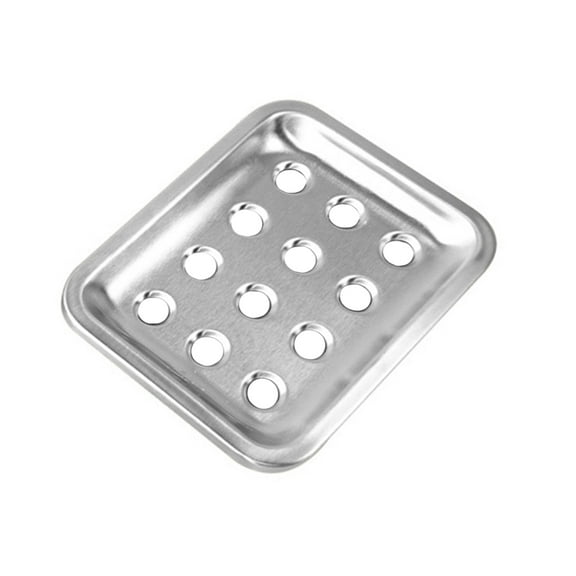 FELTECHELECTR 1Set Square Stainless Steel Soap Dish Tray for Bathroom with Drainer and Extend Soap Life