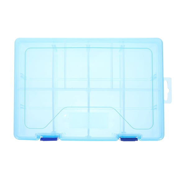 FELTECHELECTR 1Set Storage Boxes for Organizing Blue Plastic with Adjustable Divider 9.04X6.29X2.24in