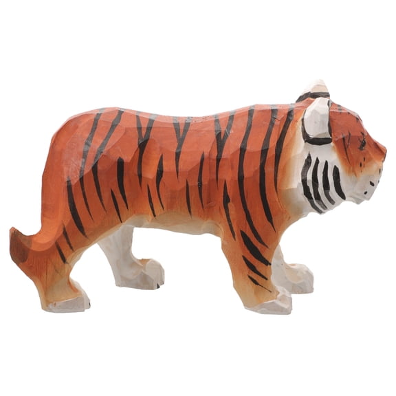 FELTECHELECTR 1Set Tiger Figurine Tiger Desk Art Wooden 13.50X7.50X5.00Cm
