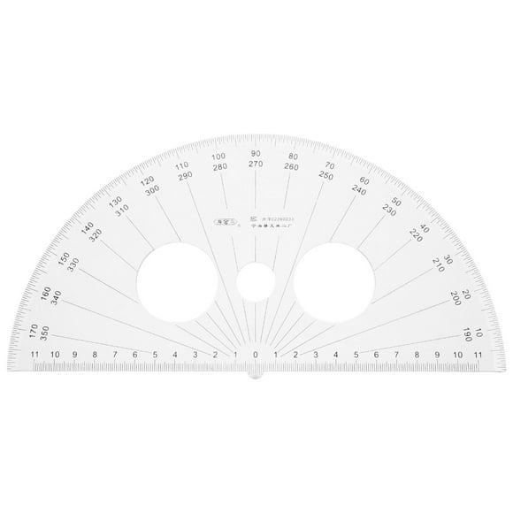 FELTECHELECTR 1Set Transparent Plastic Protractor Half Circle Measuring Tool For Math Lesson School Supplies 4.9In