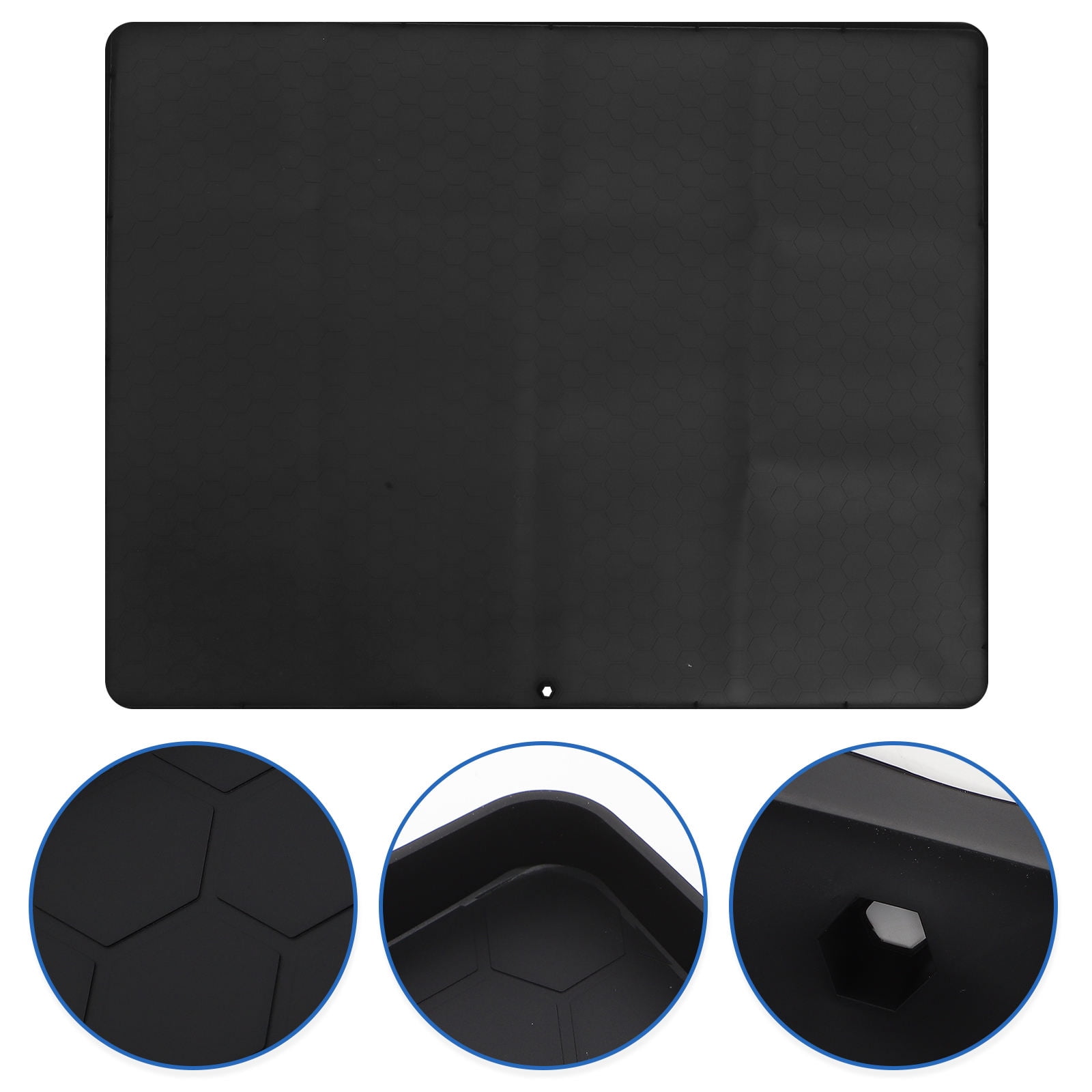 FELTECHELECTR Black Rubber Under Sink Mat Waterproof for Kitchen and Bathroom