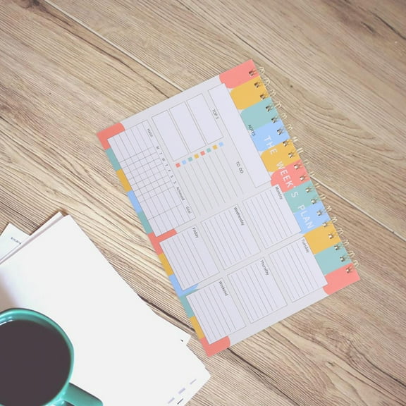 FELTECHELECTR 1Set Work Calendar Weekly Schedule Planner with Clean Design 11.8X6.5X0.6In
