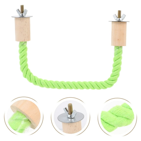 FELTECHELECTR 2 Pcs Bird Standing Stick Rope Perch Parrot Bar Parrots Green