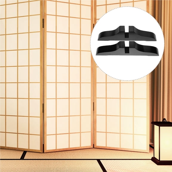 FELTECHELECTR 2-Pack Black Room Divider Base Stands, Wear-Resistant Brackets for Office and Home Use
