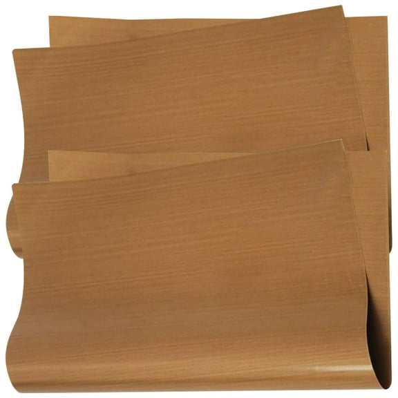 FELTECHELECTR 2 Sheets Reusable Cookie Sheet Liner Light Brown PTFE Baking Cookies