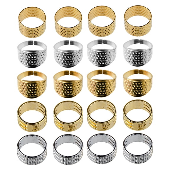 FELTECHELECTR 20-Pcs Copper Thimble for Hand Sewing Needlework Tool for Craft Enthusiasts