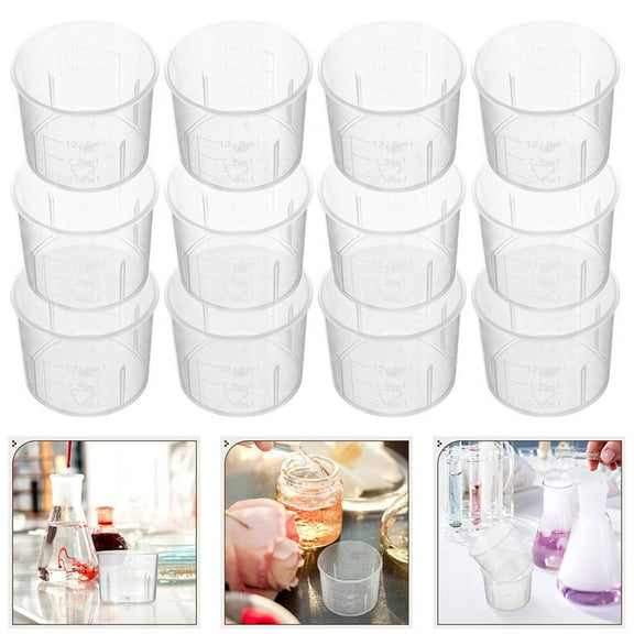 FELTECHELECTR 200pcs Measuring Cups Graduated Measure Cups Small Laboratory Cups Resin Mixing Cups 15ml