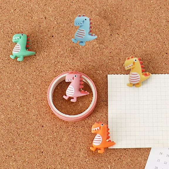 FELTECHELECTR 20Pcs Dinosaur Decorative Push Pins Assorted Color Resin Metal Simple Design Cute Accessories For Cork Board
