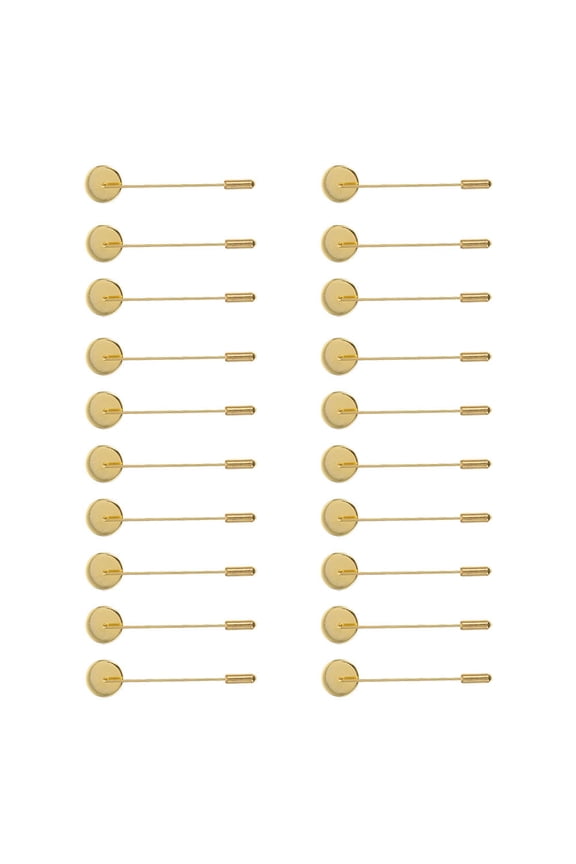 20Pcs Metal Brooch Metal Tray Rectangular Plate For Diy Crafts And Personal