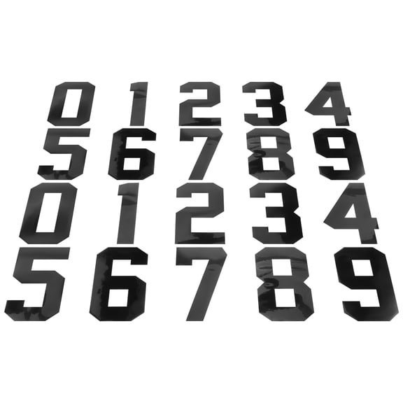 FELTECHELECTR 20Pcs Number Decal for Clothing Black Rectangular with Heat Transfer Printing
