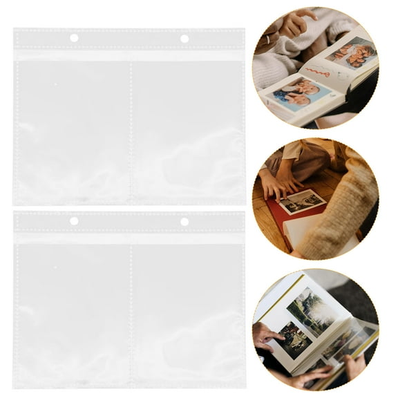 FELTECHELECTR 20Pcs Photo Album Refill Page for Collectors and Scrapbookers 4 Inch Clear Design