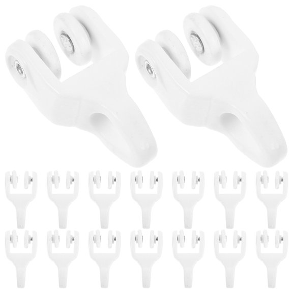 FELTECHELECTR 20 Pcs White Curtain Track Gliders, Window Drapery Rail Sliders with for Smooth
