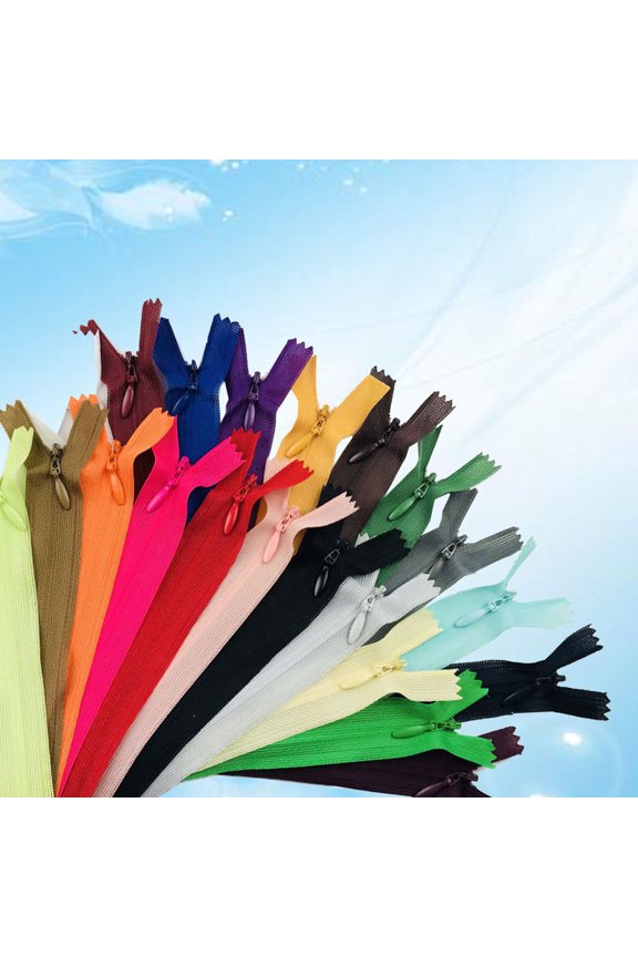 23-Piece Concealed Nylon Zippers Set for Artisans Designers Makers, 10-Inch Closed Zipper Collection