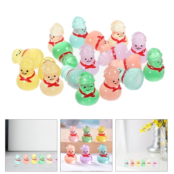 FELTECHELECTR 24Pcs Mini Resin Snowman Figurines for and Christmas Enthusiasts