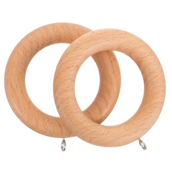 FELTECHELECTR Curtain Rings Brown 2Pcs 3.1x2.8in